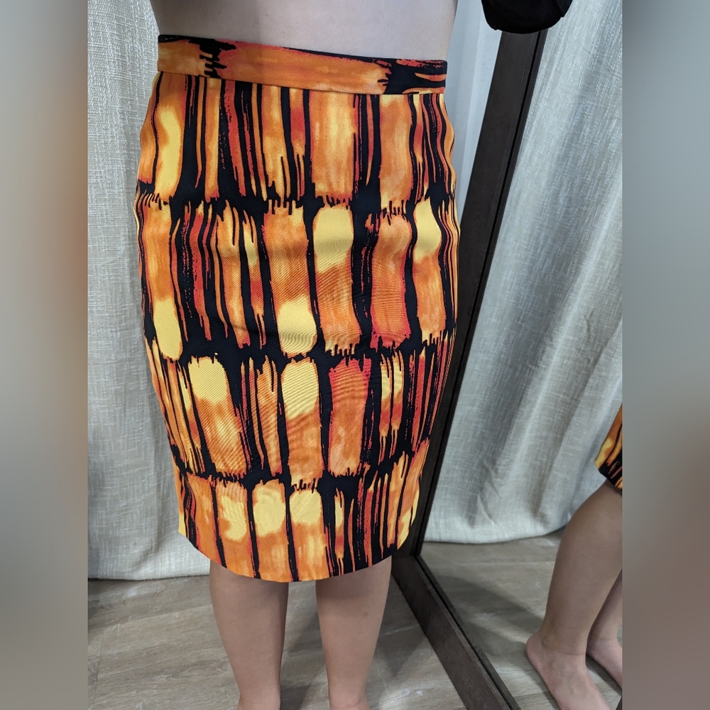 Designer👜 Michael Kors Signature Size 2 Women's Orange Pencil Skirt Trending